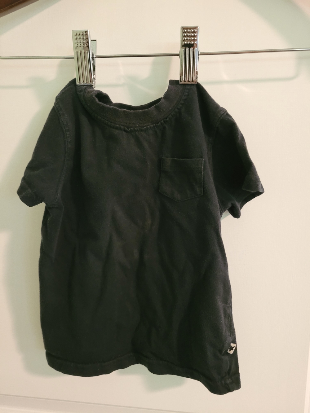 Classic Black Short-Sleeve Pocket Tee for Kids